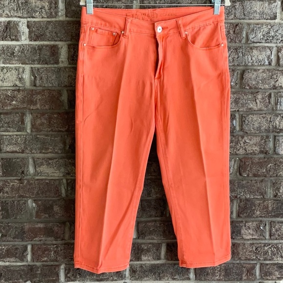 Ethyl jeans two capri size 8 colors pale pink and orange - Picture 2 of 12